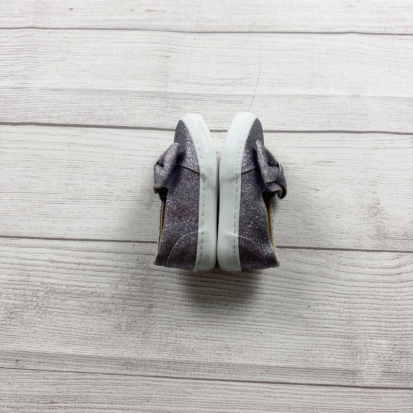Janie and Jack Toddler Slip On Shoes Purple Glitter Bow Sneakers 5