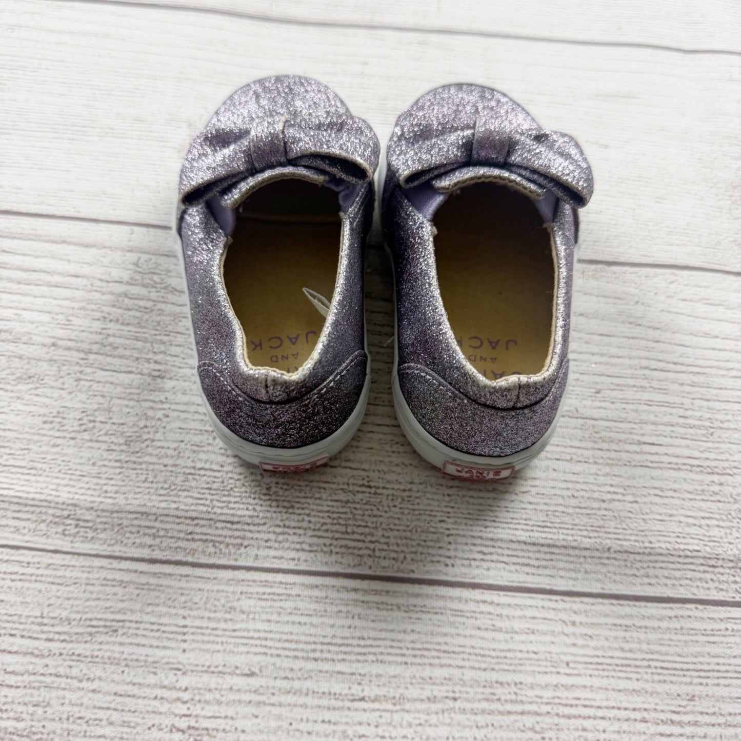 Janie and Jack Toddler Slip On Shoes Purple Glitter Bow Sneakers 5