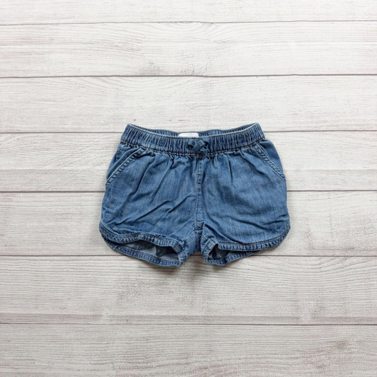 Children’s Place Girls Denim Look Chambray Elastic Waist Pull On Shorts 6