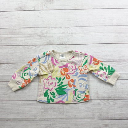Baby Gap Toddler Sweatshirt Multicolor Floral Print Pullover 18-24 Months