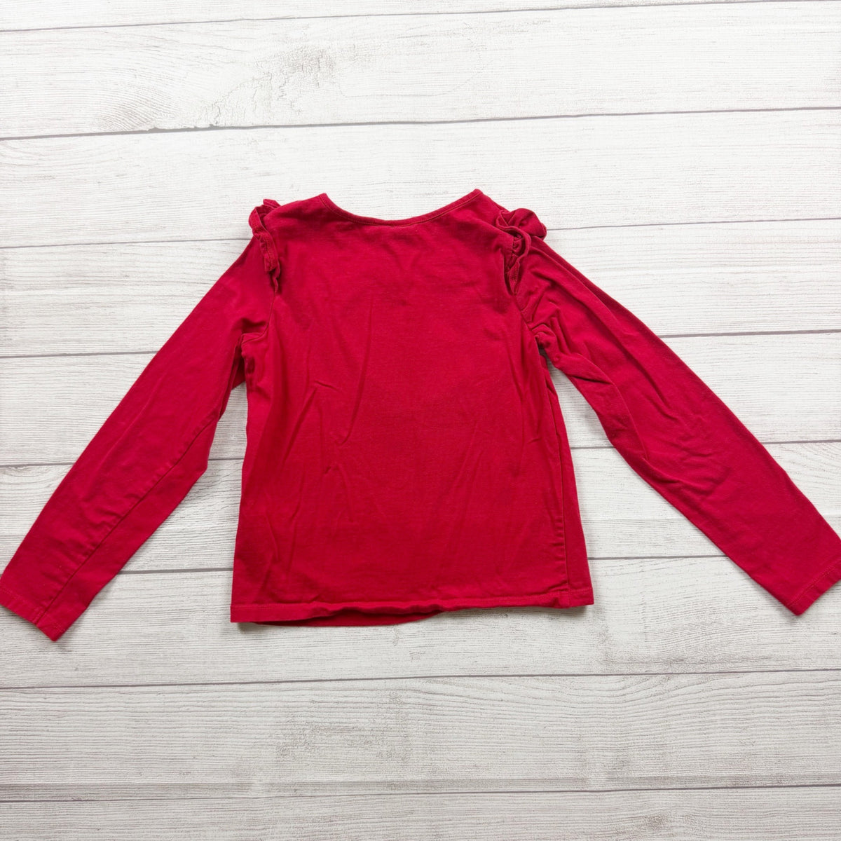 Tommy Bahama Girls Gold Glitter Heart Long Sleeve Shirt Cotton Blend Red 8
