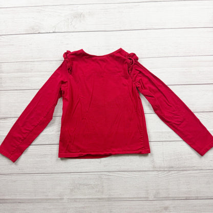 Tommy Bahama Girls Gold Glitter Heart Long Sleeve Shirt Cotton Blend Red 8