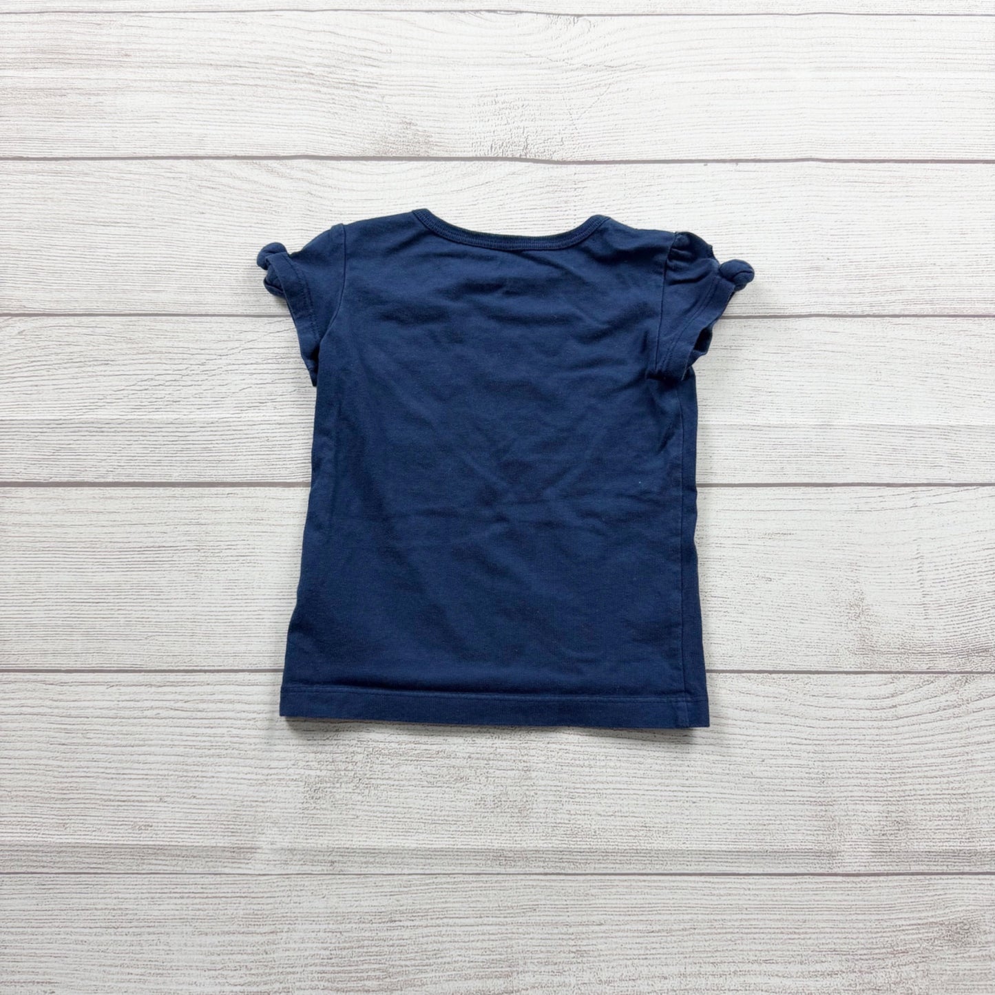 Carters’s Toddler Girls Navy Blue T-Shirt Floral Butterfly Embroidered 2T