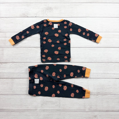 Burt’s Bees Baby Toddler Pumpkin Pajamas 2pc Set Long Sleeve 18 Months