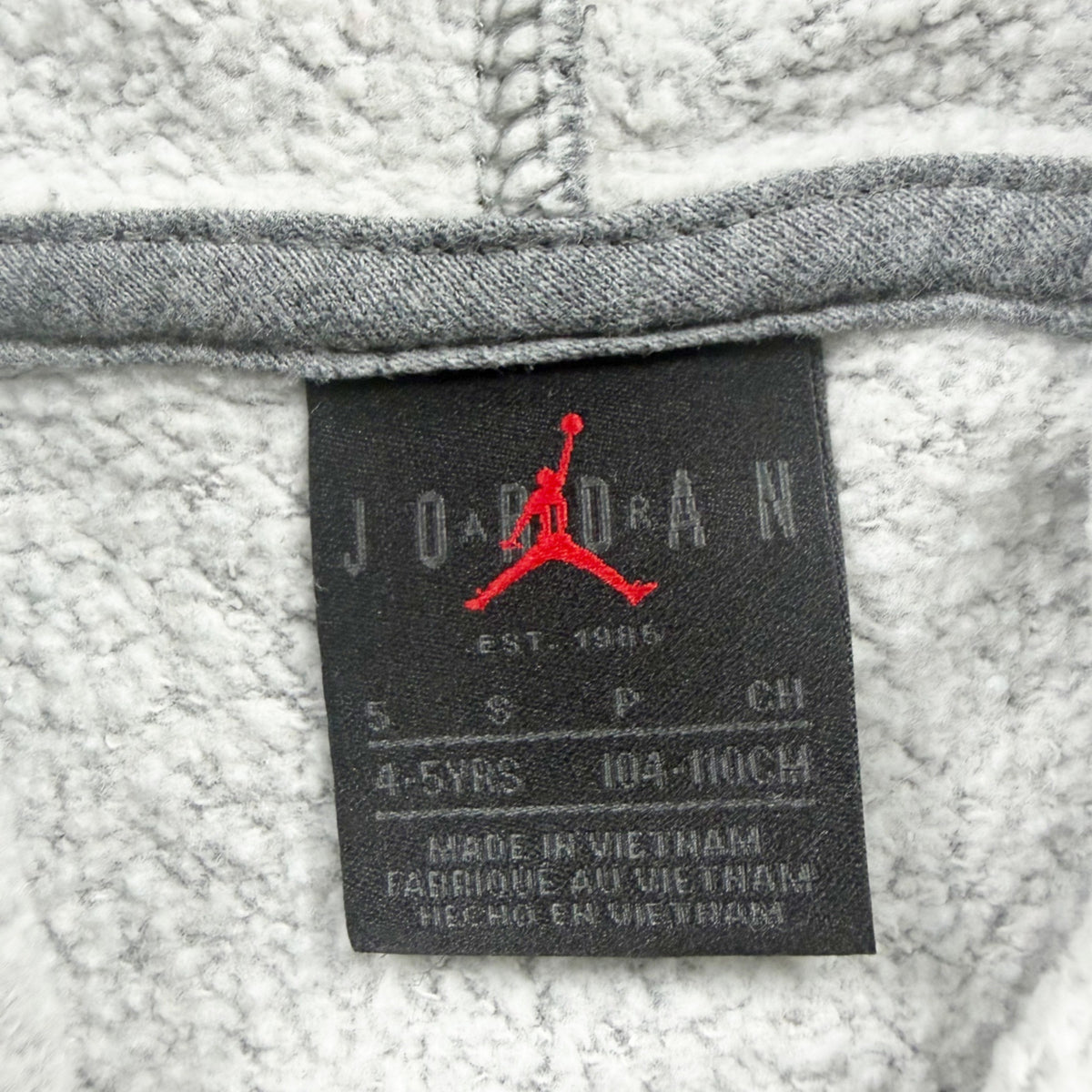 Air Jordan Boys Grey Hoodie Sweatshirt Jumpman Number Print S 5