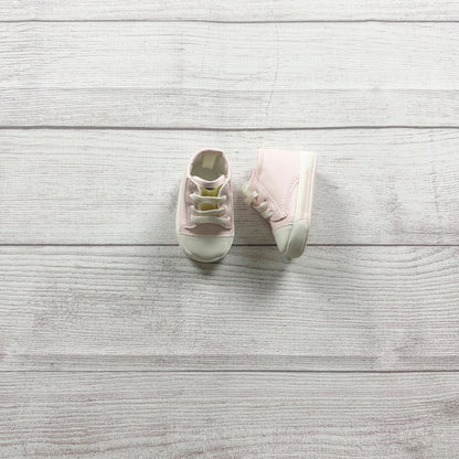 Baby Girls Pink Lace Up Soft Sole Sneakers Lightweight Casual Shoes Newborn