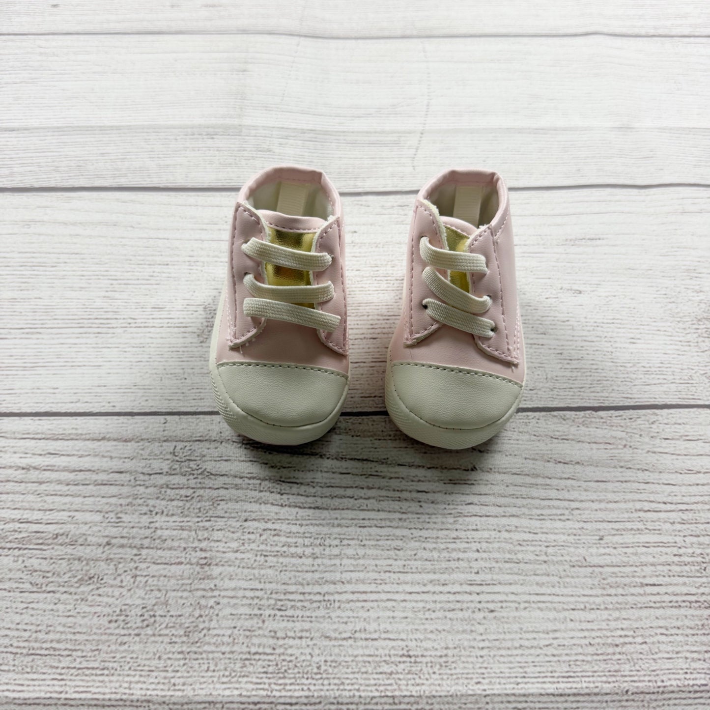 Baby Girls Pink Lace Up Soft Sole Sneakers Lightweight Casual Shoes Newborn