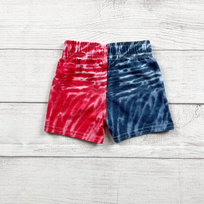 Celebrate Patriotic Tie Dye Shorts Blue Red Cotton Blend 6-9 Months
