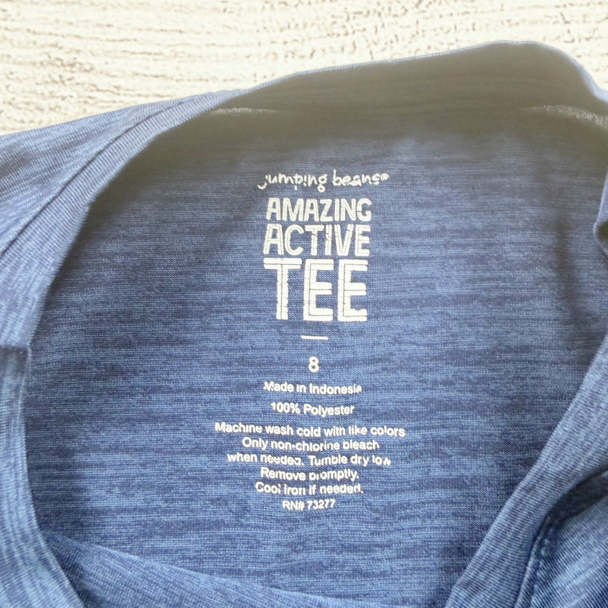 Jumping Beans Amazing Active Tee Boys Polyester Crewneck T-Shirt Navy Blue 8