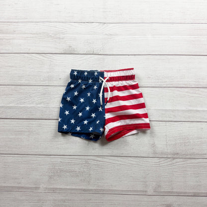 Old Navy Toddler USA Stars Stripes Swim Trunks Elastic Waist 12-18 Months