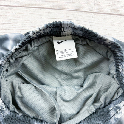 Nike Boys Swim Shorts Gray Tie Dye Elastic Waist Logo Mesh Lining M 10-12