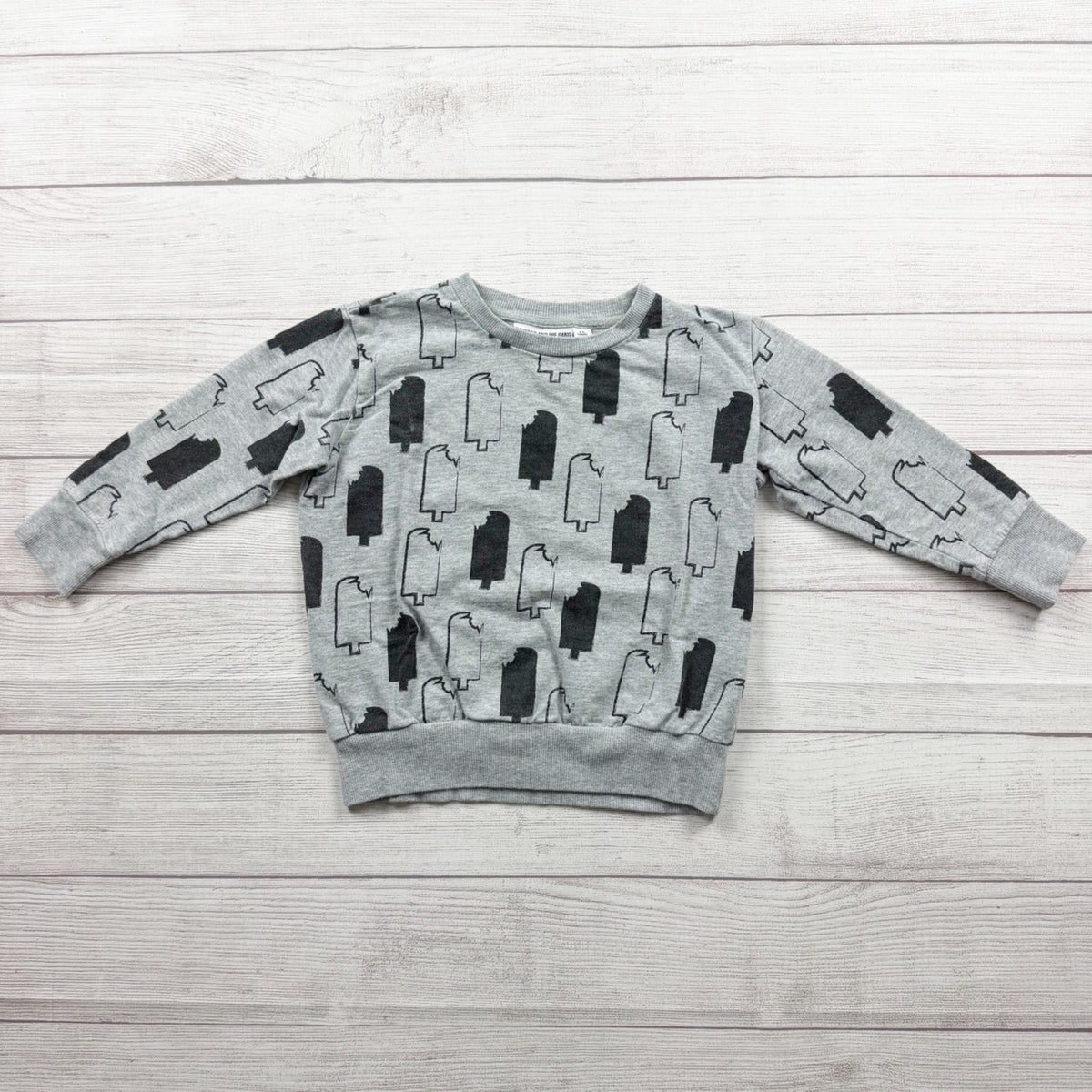 Gardner And The Gang Kids Graphic Sweatshirt Ice Pop Print Grey 4-6 Years Cotton Crewneck
