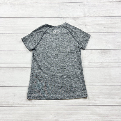 Under Armour Girls Gray Short Sleeve HeatGear Loose Fit Graphic Tee YS Small