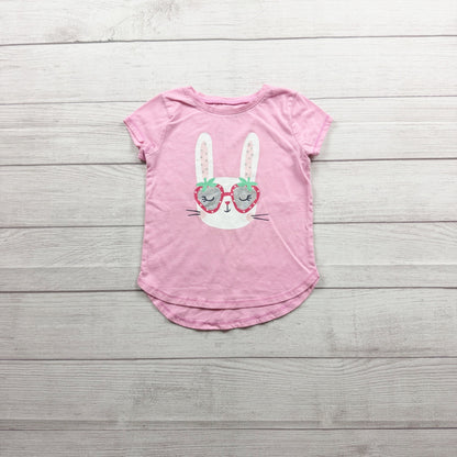 Jumping Beans Softest Tee Pink Bunny Strawberry Sunglasses Graphic Girls 4