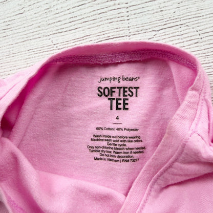 Jumping Beans Softest Tee Pink Bunny Strawberry Sunglasses Graphic Girls 4
