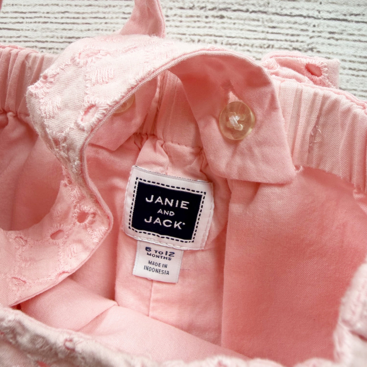 Janie And Jack Pink Sleeveless Embroidered Bubble Romper Back Bow 6-12 Months