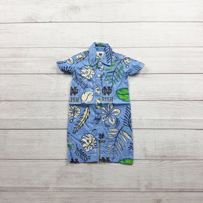 Wes And Willy Notre Dame Fighting Irish Baby Button Up Romper 3-6 Months