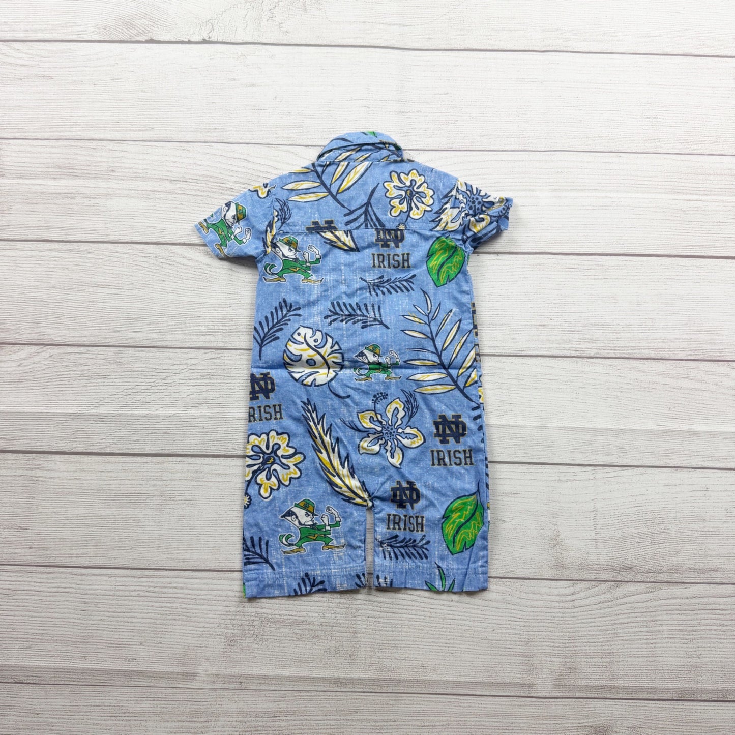 Wes And Willy Notre Dame Fighting Irish Baby Button Up Romper 3-6 Months