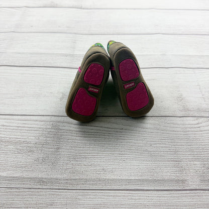 Ariat Baby Toddler Boots Brown Suede Floral Cactus Print Pink Trim 6-12 Months