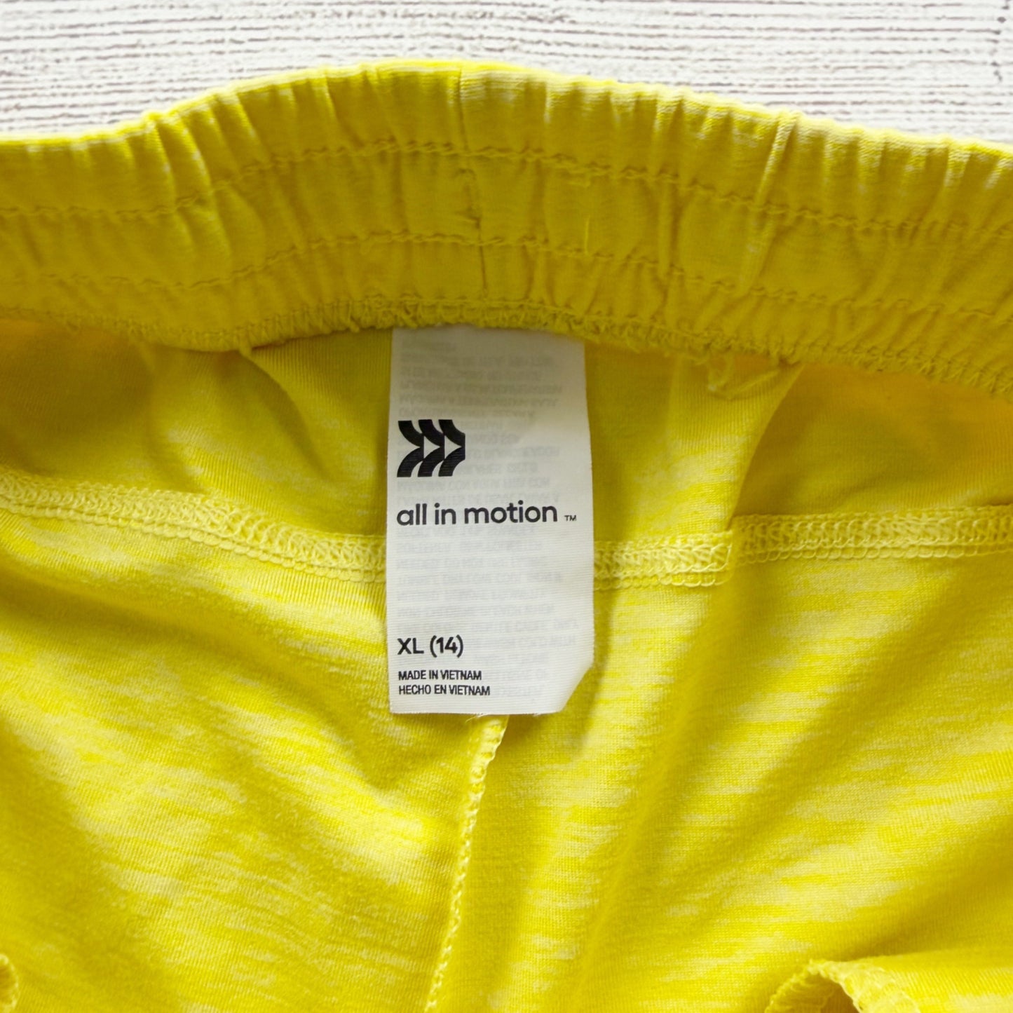 All in Motion Girls Athletic Shorts Yellow Running Workout Shorts XL 14