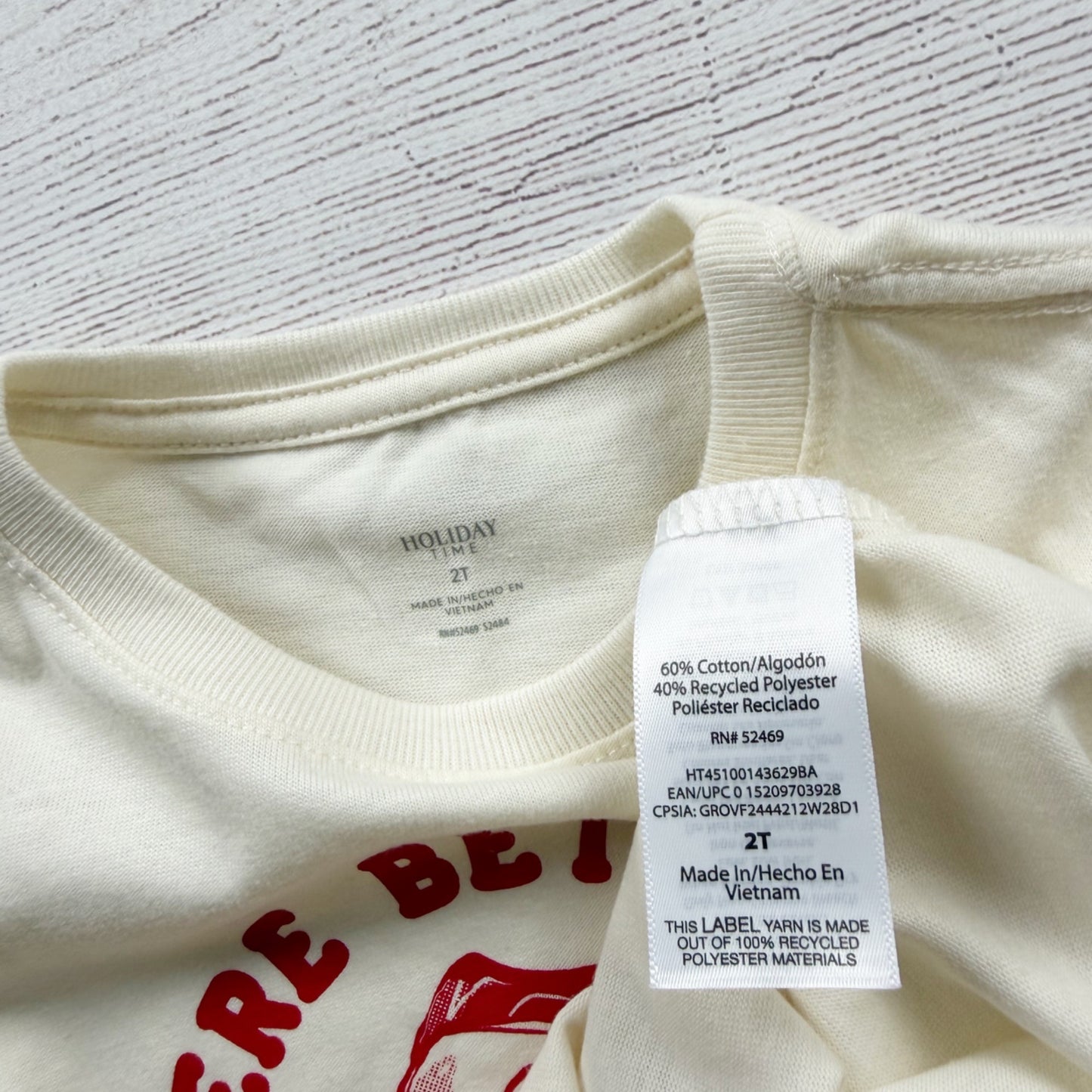Holiday Time Toddler Long Sleeve Santa Shirt "There Better Be Cookies" NWT 2T