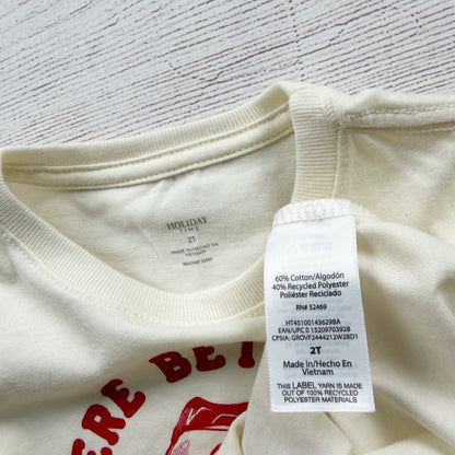 Holiday Time Toddler Long Sleeve Santa Shirt "There Better Be Cookies" NWT 2T