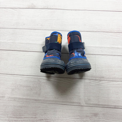 Children's Place Dinosaur Print Insulated Winter Snow Boots Strap US Toddler 9