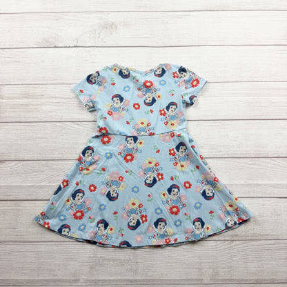 Disney Princess Snow White Girls Blue Dress Short Sleeve Printed Flowers 5T