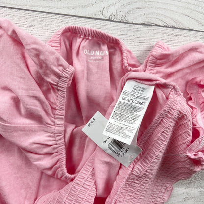 Old Navy Pink Smocked Hem Short Sleeve Top Girls Casual Shirt NWT XL 14-16