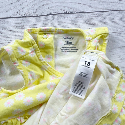 Carter's Baby Girl Dress Set Floral Print Sleeveless Dress 12-18 Months