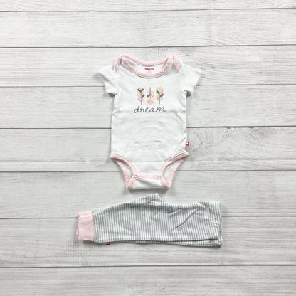 Skip Hop Baby 2 Piece Outfit Dream Print Bodysuit Striped Pants 6-9 Months