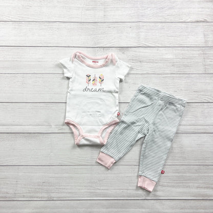 Skip Hop Baby 2 Piece Outfit Dream Print Bodysuit Striped Pants 6-9 Months