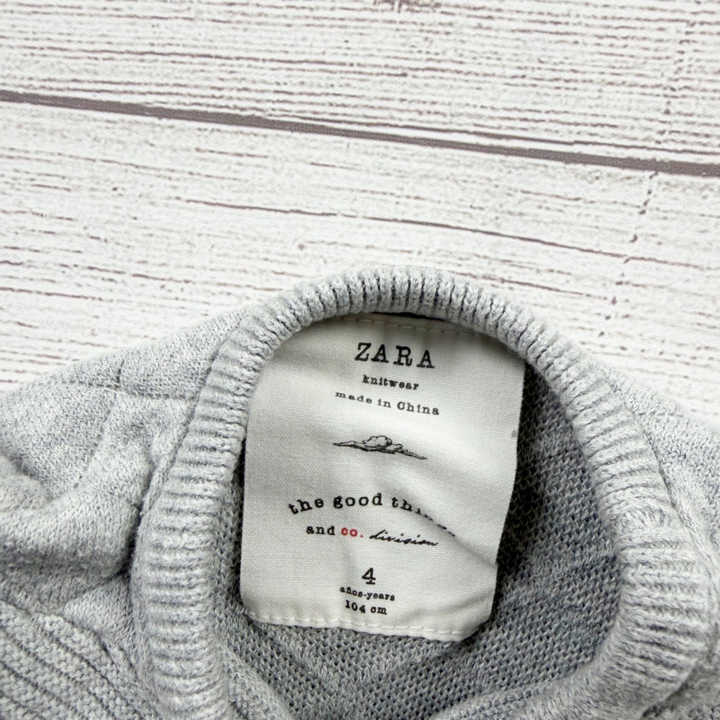 ZARA Boys Gray Quilted Sweater Knit Pullover Crewneck Zip Pocket 4
