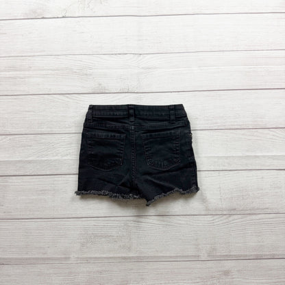 Cat & Jack Girls Black Denim Ultimate Stretch Frayed Hem Shorts S 6-7
