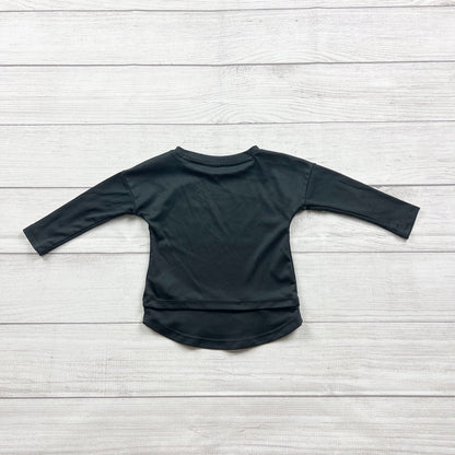Nike Baby Girls Dri-Fit Black Long Sleeve Shirt Pink Logo 9-12 Months