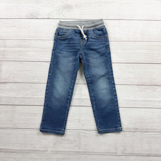 Cat & Jack Boys Pull On Jeans Blue Denim Elastic Waist 4T