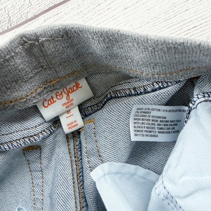 Cat & Jack Boys Pull On Jeans Blue Denim Elastic Waist 4T