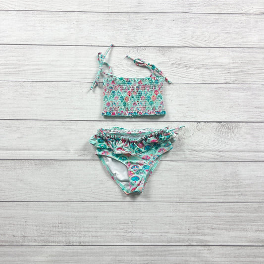 SweetHoney Girls Two Piece Swimsuit Smocked Bikini Set Ruffle Bottoms 3T