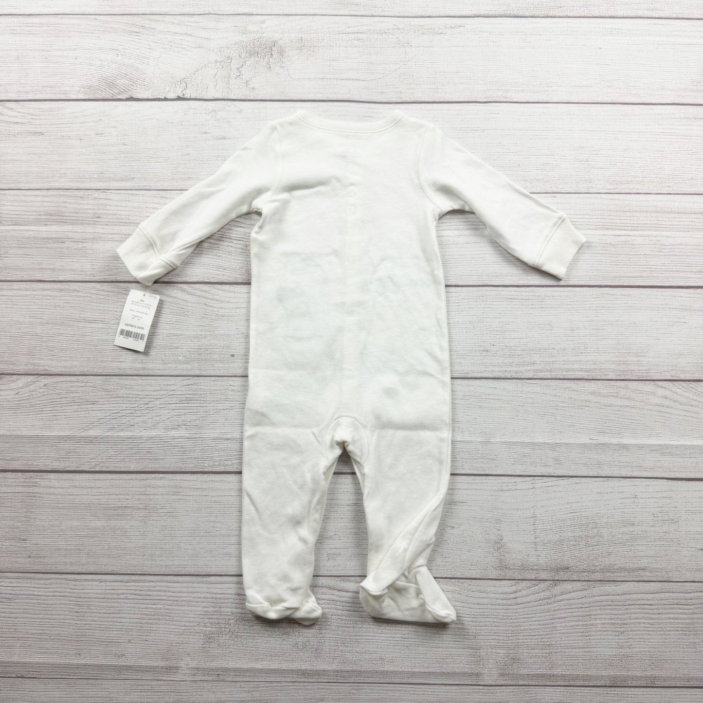 Carter's Baby White Footed Sleep Play Pajamas Elephant Giraffe  NWT 6-9 Months