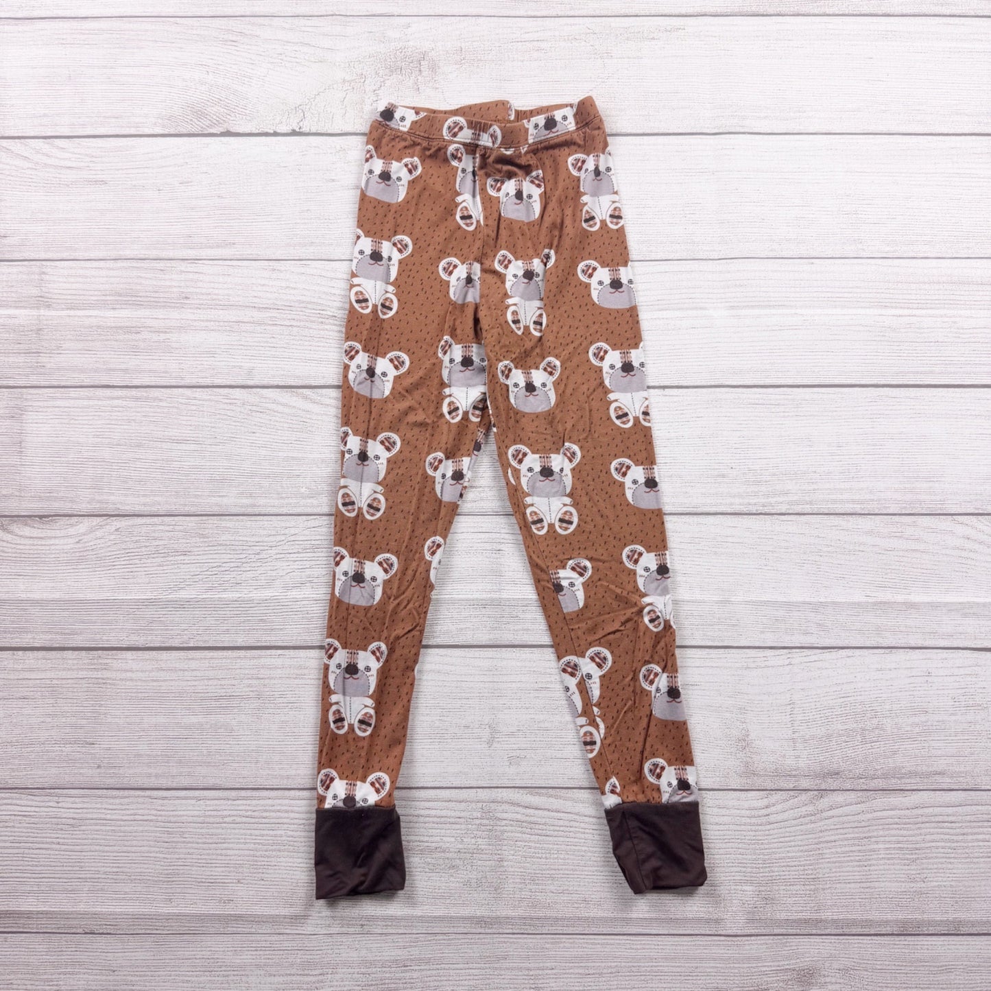 Kiki + Lulu Kids Pajamas Brown Bear Print Bamboo Viscose 2pc Snug Fit Set 5-6