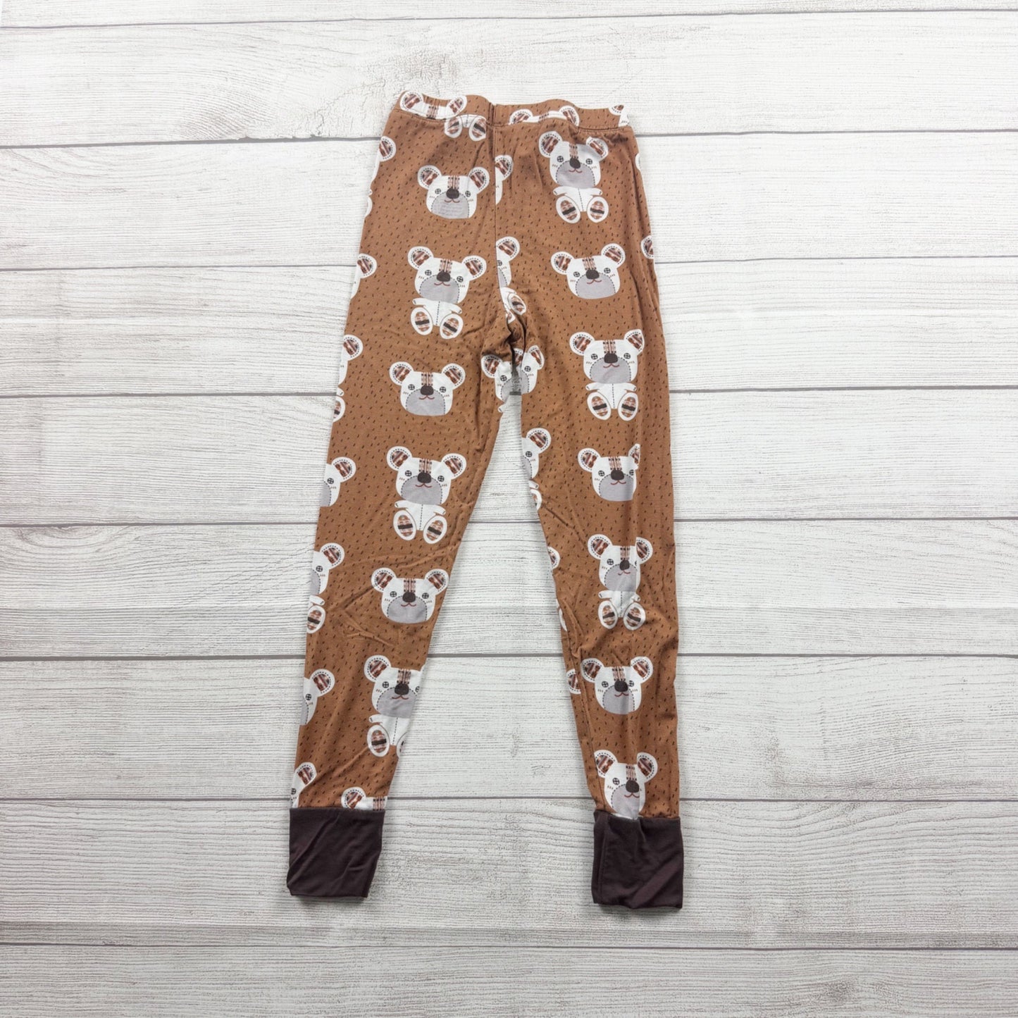 Kiki + Lulu Kids Pajamas Brown Bear Print Bamboo Viscose 2pc Snug Fit Set 5-6