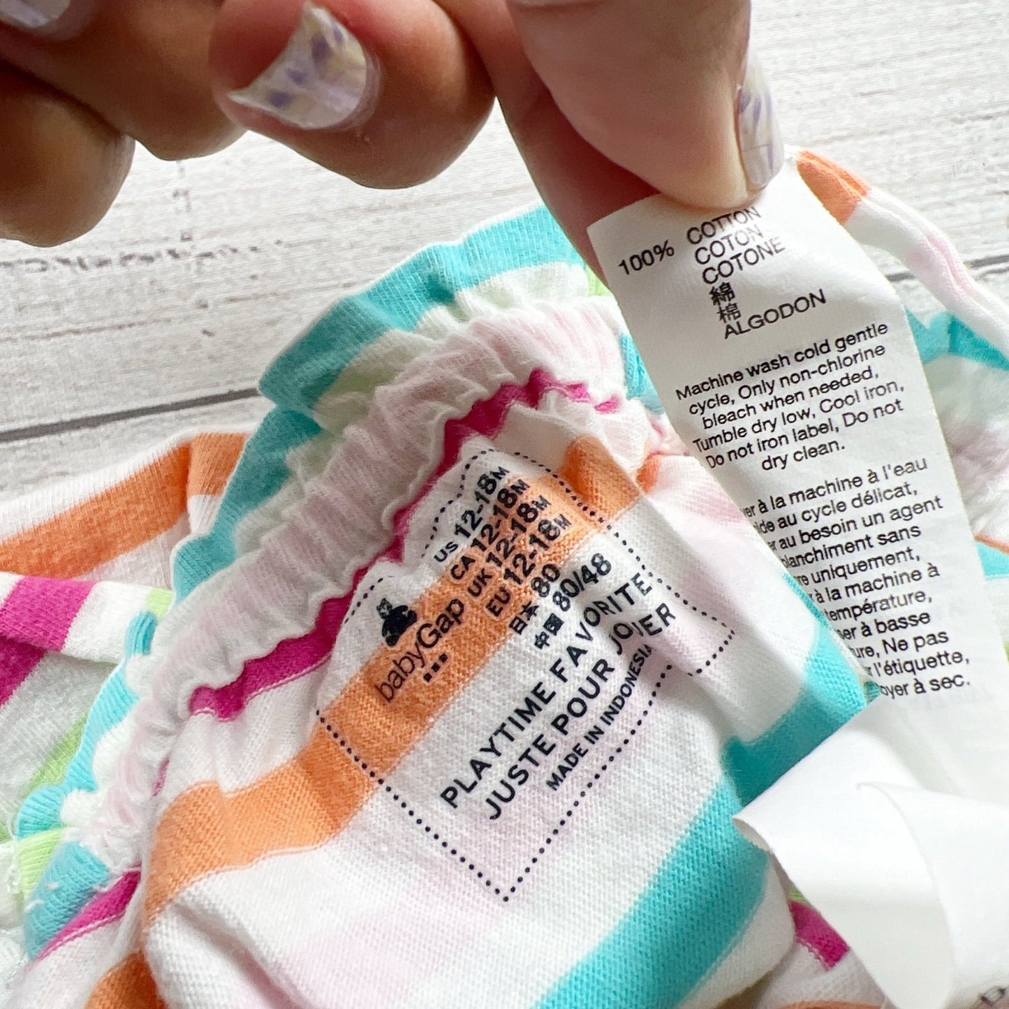 Baby Gap Baby Girl Striped Romper Multicolor Smocked Bubble 12-18 Months