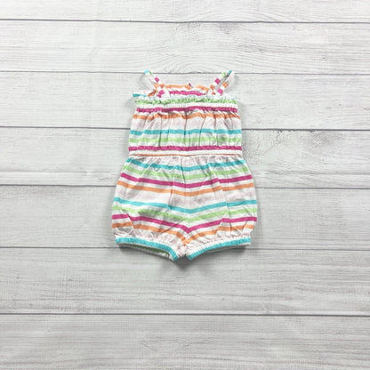 Baby Gap Baby Girl Striped Romper Multicolor Smocked Bubble 12-18 Months