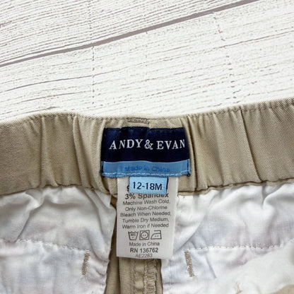 Andy & Evan Toddler Boys Khaki Pants Tan Stretch Chino Pants 12-18 Months