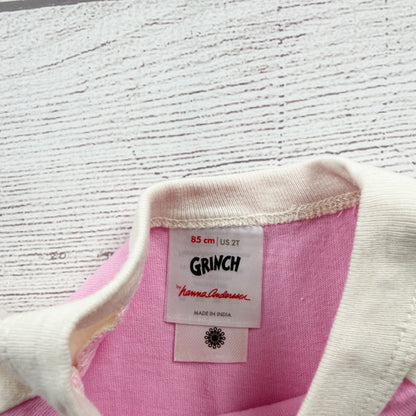 Hanna Andersson Grinch Raglan Shirt Long Sleeve Tee Cindy Lou Who Graphic Top 2T