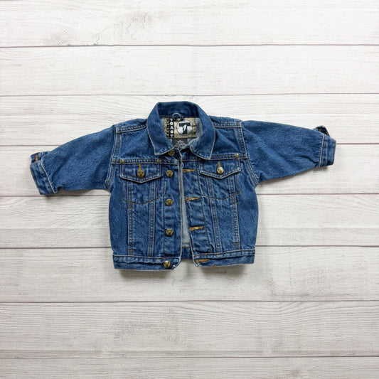 French Toast Toddler Denim Jacket Button Front Blue Western Style 9-12 Months
