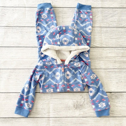 Carter’s Fleece Bunting Hooded One-Piece Sherpa Lined Romper 12-18 Months