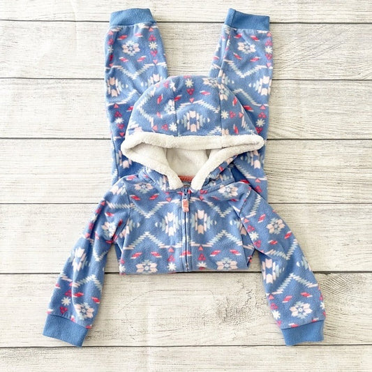 Carter’s Fleece Bunting Hooded One-Piece Sherpa Lined Romper 12-18 Months