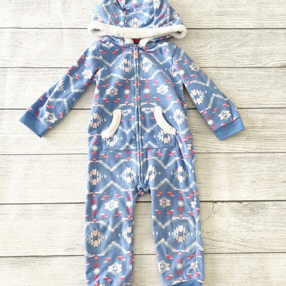 Carter’s Fleece Bunting Hooded One-Piece Sherpa Lined Romper 12-18 Months