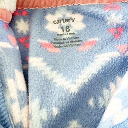Carter’s Fleece Bunting Hooded One-Piece Sherpa Lined Romper 12-18 Months